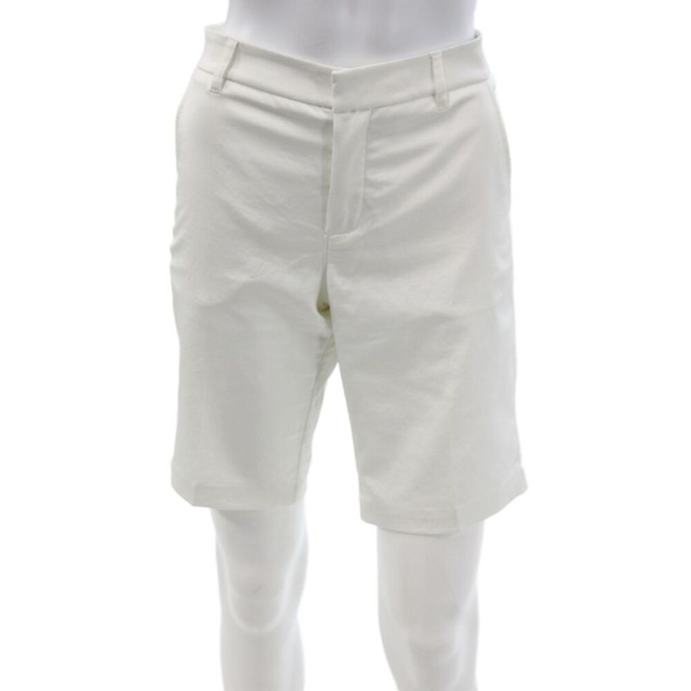 David Lerner Womens White Chino Shorts Button Polyester Size S